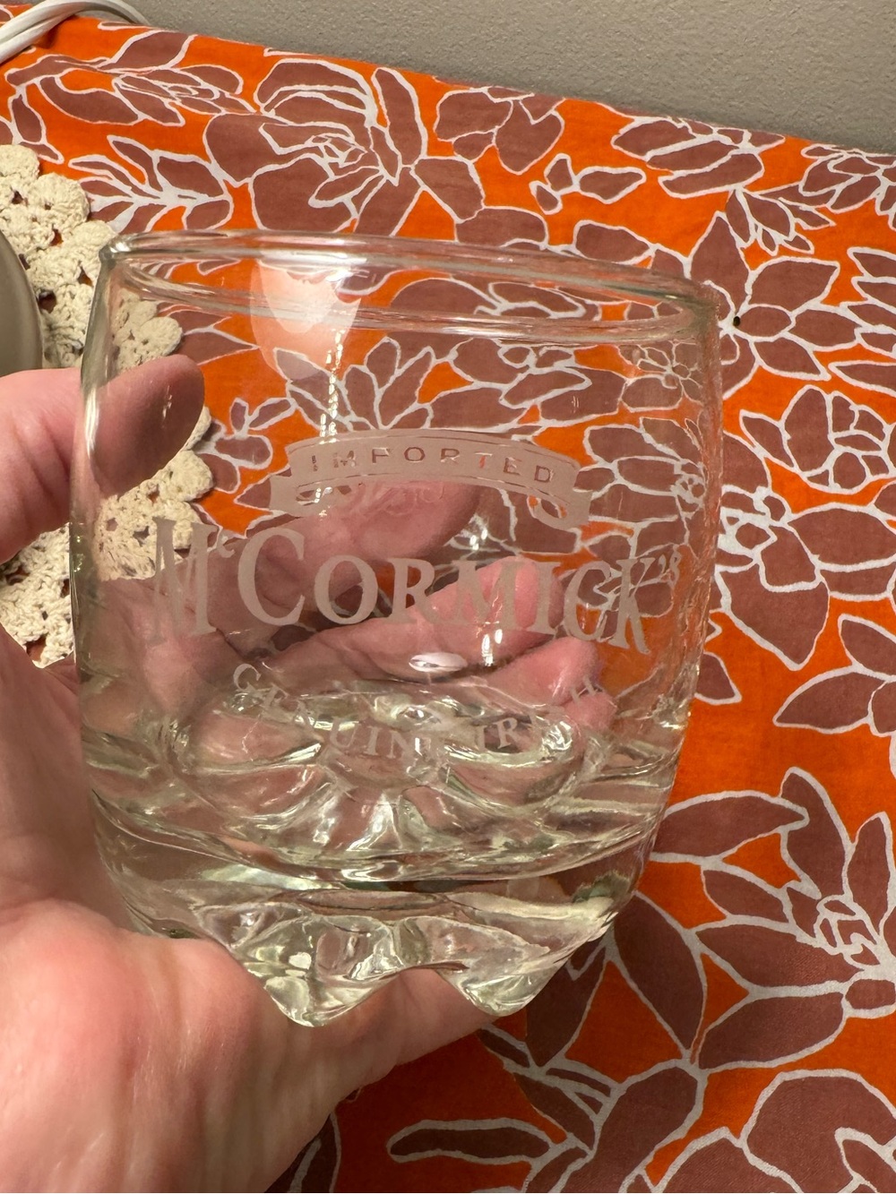 vintage McCormick's Imported Irish Whiskey lowball glass